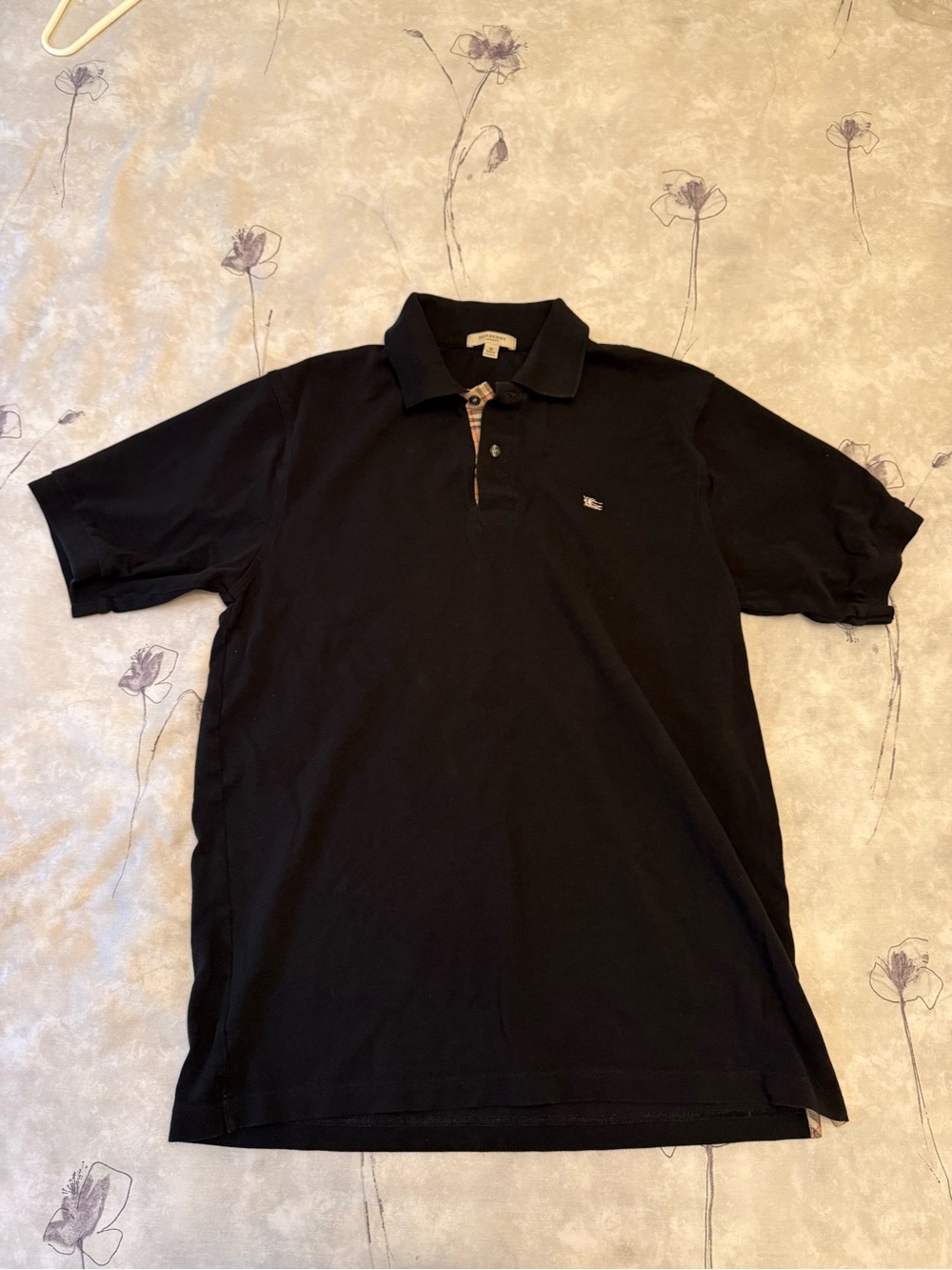 Burberry Black Polo with Signature Check Trim